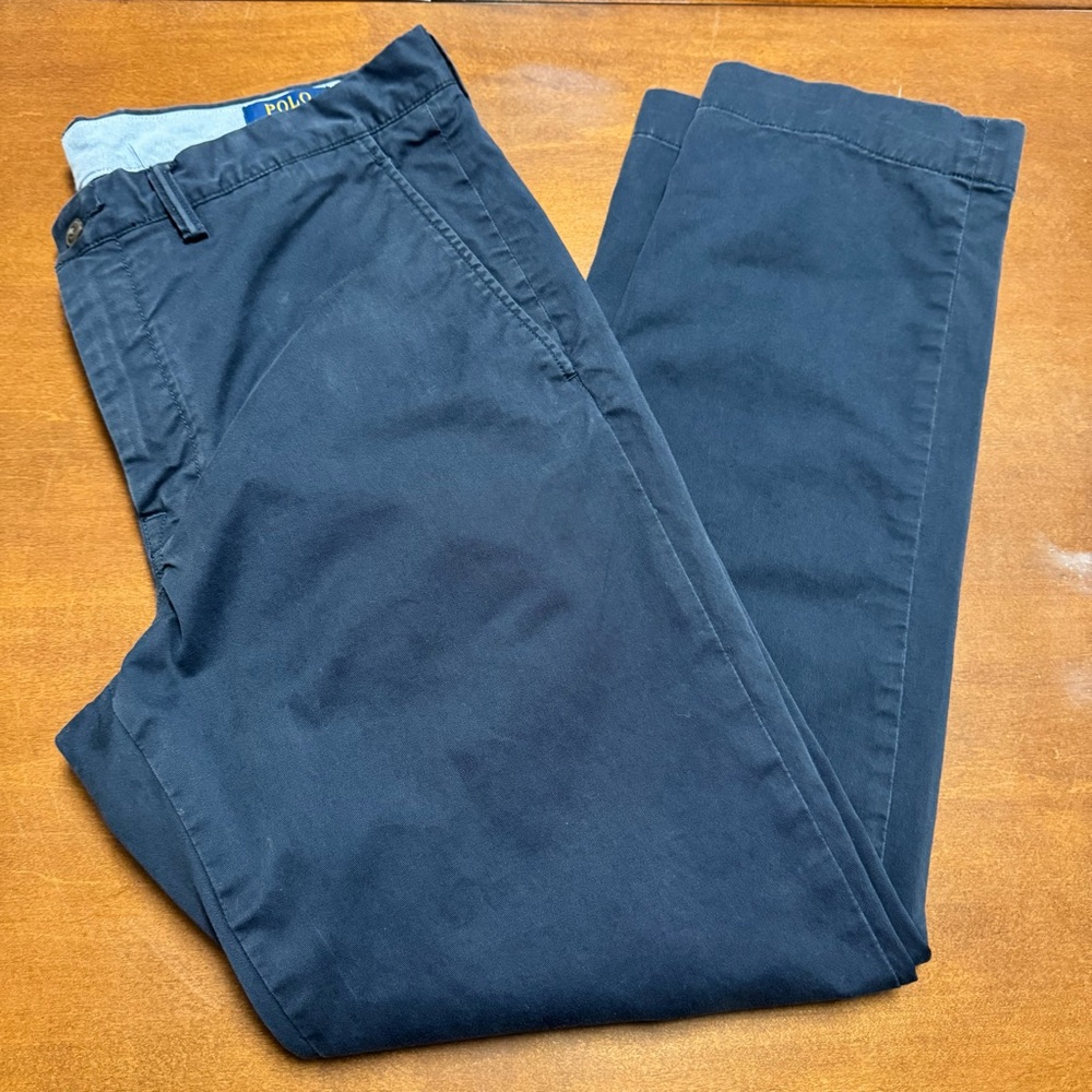Polo Ralph‎ Lauren Men's 34x30 Stretch Straight Fit Chino Pants Navy Measures 35